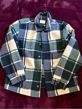 Old Navy Men's Plaid Button-Up Jacket - Green & Navy